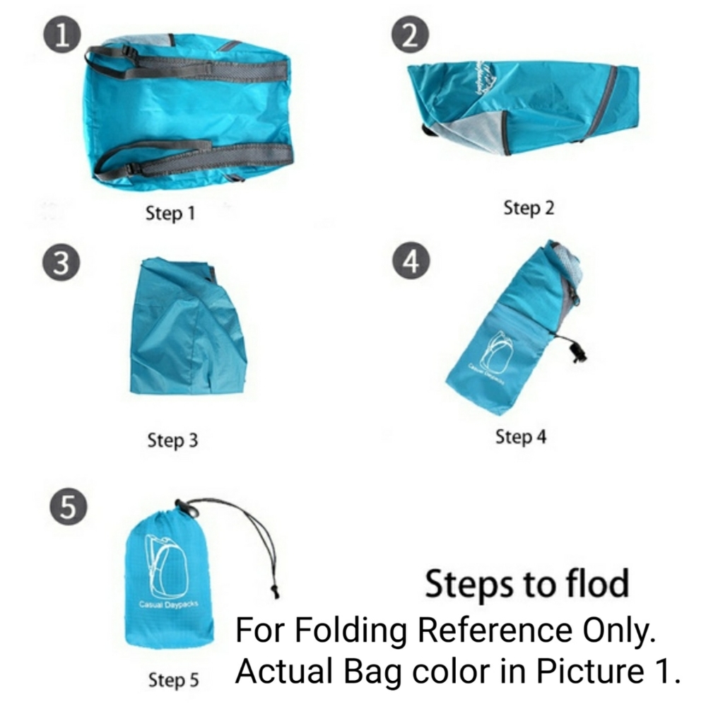 New Green Foldable Backpack & Storage Pouch - Picture 3 of 8